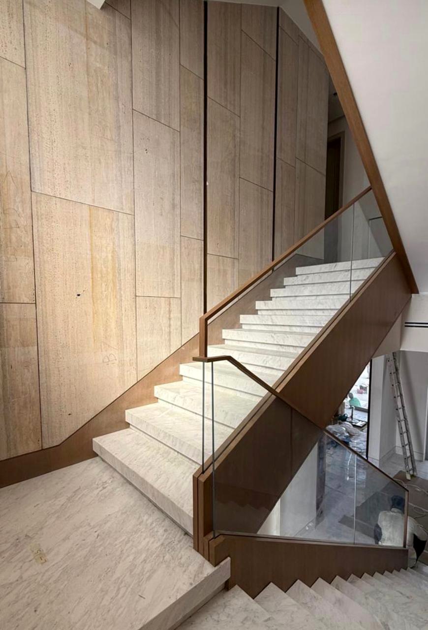 Timber and glass staircase interior detail